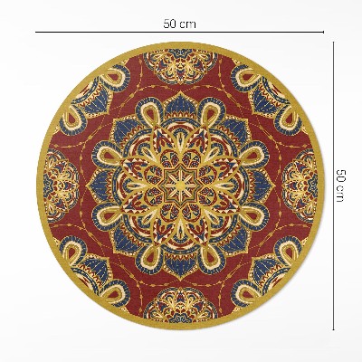 Kulatý vinylový koberec Bohatě zdobená mandala orientální vzor