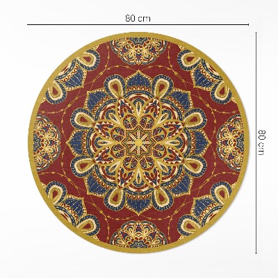 Kulatý vinylový koberec Bohatě zdobená mandala orientální vzor