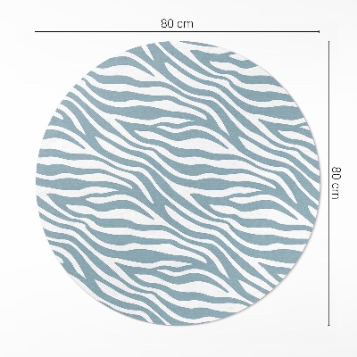 Kulatý vinylový koberec Abstraktní boho vlny v pastelové modři