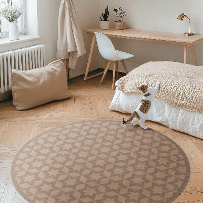 Kulatý vinylový koberec Pravidelné hvězdičky dekorativní vzor