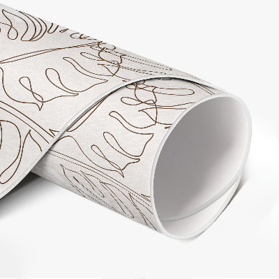 Kulatý vinylový koberec Minimalistické listy boho monstera