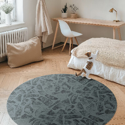 Kulatý vinylový koberec Kamenná cesta elegantní vzor