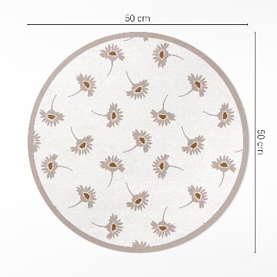 Kulatý vinylový koberec Jemné kvítky boho sedmikrásky