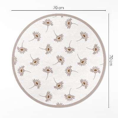 Kulatý vinylový koberec Jemné kvítky boho sedmikrásky