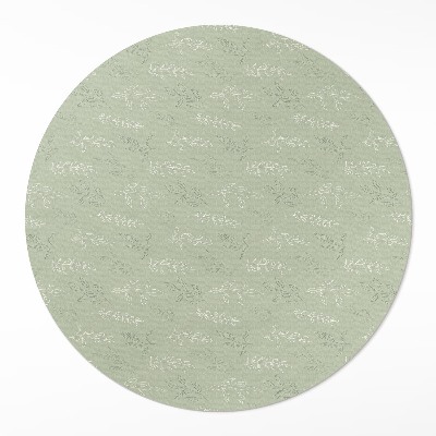 Kulatý vinylový koberec Jemné větvičky a lístky ve stylu boho