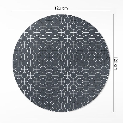 Kulatý vinylový koberec Kruhy geometrický pravidelný vzor