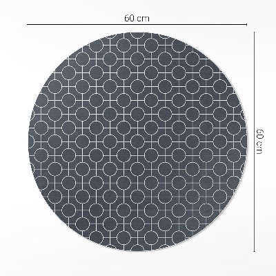 Kulatý vinylový koberec Kruhy geometrický pravidelný vzor