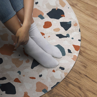 Kulatý vinylový koberec Pastelový gres ozdobný kámen styl boho