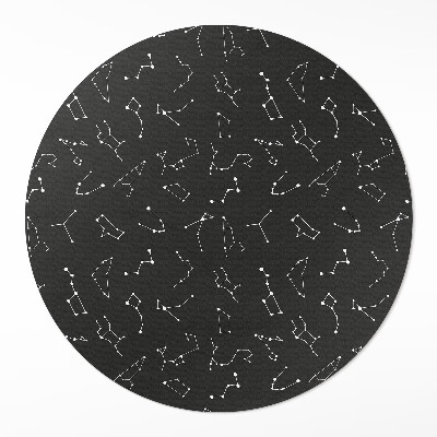 Kulatý vinylový koberec Souhvězdí horoskop zvěrokruhy vesmír