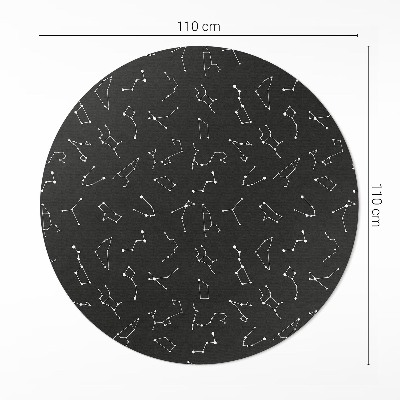 Kulatý vinylový koberec Souhvězdí horoskop zvěrokruhy vesmír
