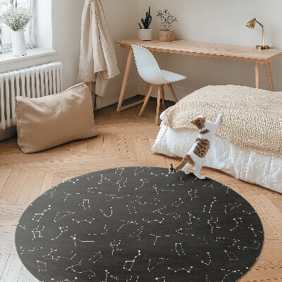 Kulatý vinylový koberec Souhvězdí horoskop zvěrokruhy vesmír
