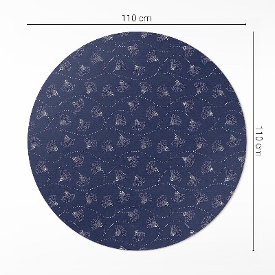 Kulatý vinylový koberec Listy jinanu ve stylu boho vintage