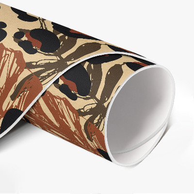 Kulatý vinylový koberec Tropické listy vzor leopard džungle
