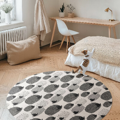 Kulatý vinylový koberec Malované ovce pravidelný vzor