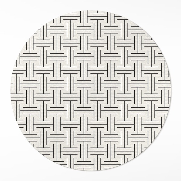 Kulatý vinylový koberec Pravidelné linie minimalistický labyrint