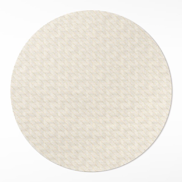 Kulatý vinylový koberec Drobné parkety minimalistická rybí kost