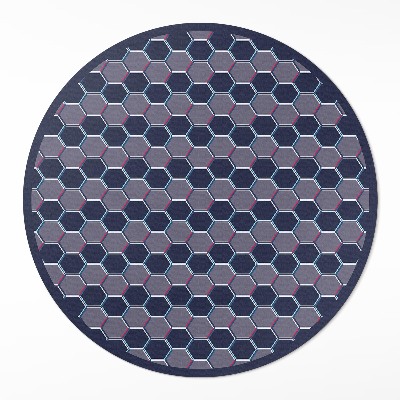 Kulatý vinylový koberec Hexagony 3D drobná mozaika