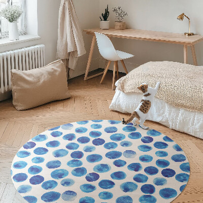 Kulatý vinylový koberec Akvarelové tečky malované tvary
