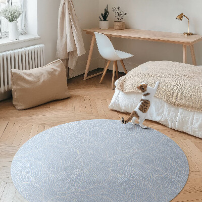 Kulatý vinylový koberec Minimalistické listy módní vzor