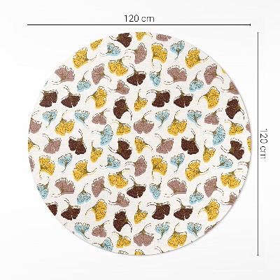 Kulatý vinylový koberec Pastelové listy jinanu ilustrace boho