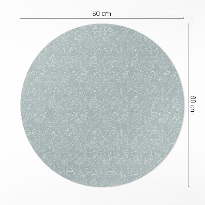 Kulatý vinylový koberec Jemné listy ořešáku styl boho