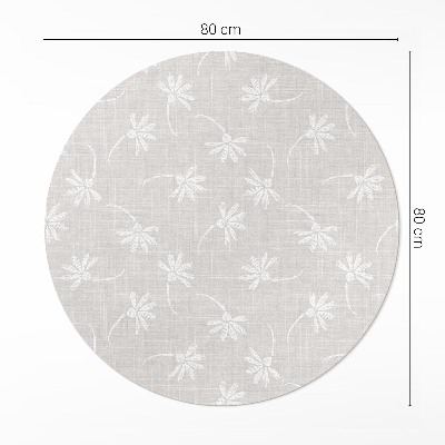 Kulatý vinylový koberec Jemné boho sedmikrásky na látce