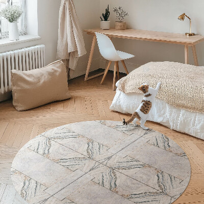 Kulatý vinylový koberec Dekorativní kamenné dlaždice