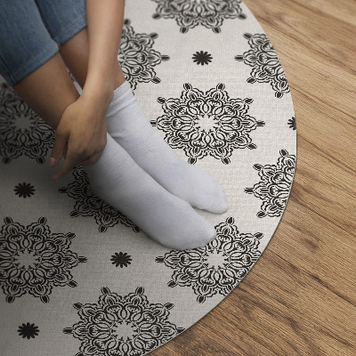 Kulatý vinylový koberec Malé mandaly orientální vzor boho