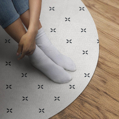 Kulatý vinylový koberec Minimalistický vzor boho