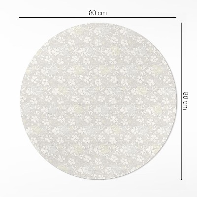 Kulatý vinylový koberec Jemná polní louka drobné květiny boho