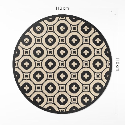 Kulatý vinylový koberec Geometrický vzor dlaždic