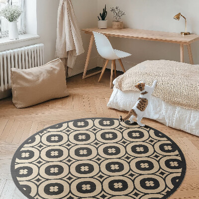 Kulatý vinylový koberec Geometrický vzor dlaždic