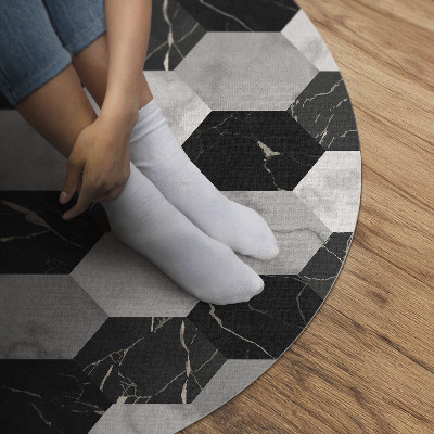 Kulatý vinylový koberec Kamenná mozaika z mramoru