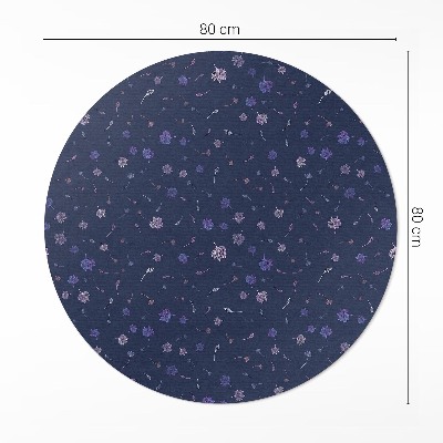 Kulatý vinylový koberec Drobná polní kvítka boho
