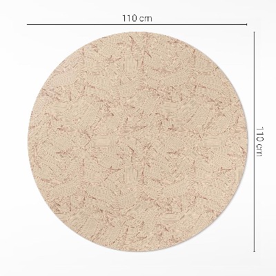 Kulatý vinylový koberec Lineární podzimní listy styl boho