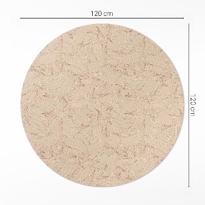 Kulatý vinylový koberec Lineární podzimní listy styl boho