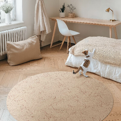 Kulatý vinylový koberec Lineární podzimní listy styl boho