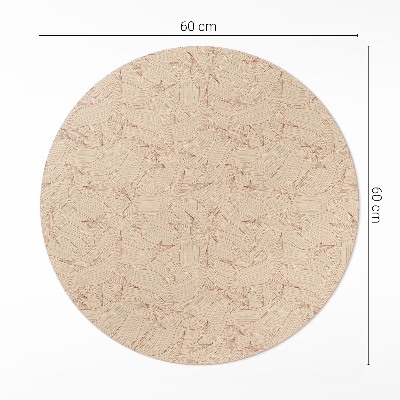 Kulatý vinylový koberec Lineární podzimní listy styl boho