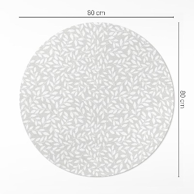 Kulatý vinylový koberec Drobná větvičky styl boho jemný