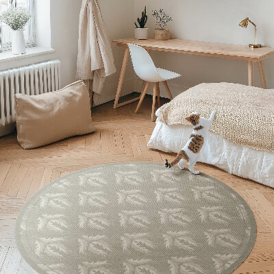 Kulatý vinylový koberec Rostlinné ornamenty pravidelný vzor