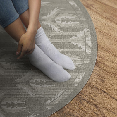 Kulatý vinylový koberec Rostlinné ornamenty pravidelný vzor