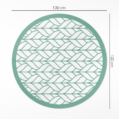 Kulatý vinylový koberec Lineární lístky minimalistický vzor