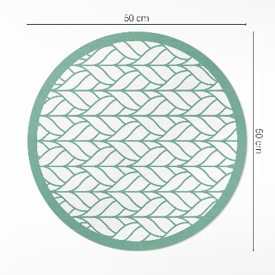 Kulatý vinylový koberec Lineární lístky minimalistický vzor
