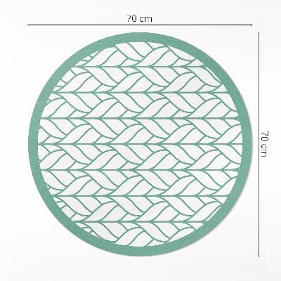 Kulatý vinylový koberec Lineární lístky minimalistický vzor