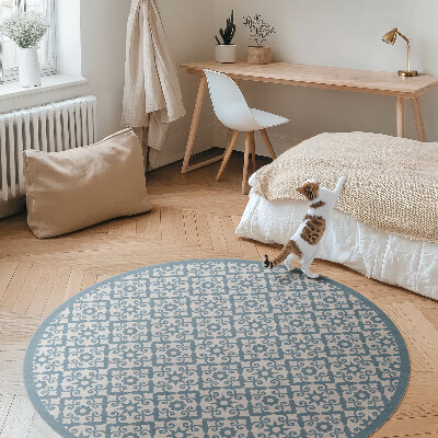 Kulatý vinylový koberec Ornamentální mozaika ozdobné dlaždice