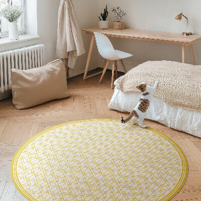 Kulatý vinylový koberec Lineární vzor moderní