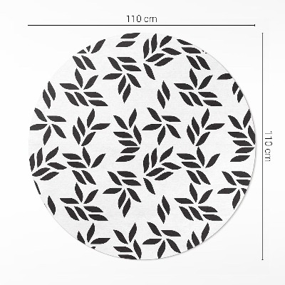 Kulatý vinylový koberec Minimalistický vzor lístků