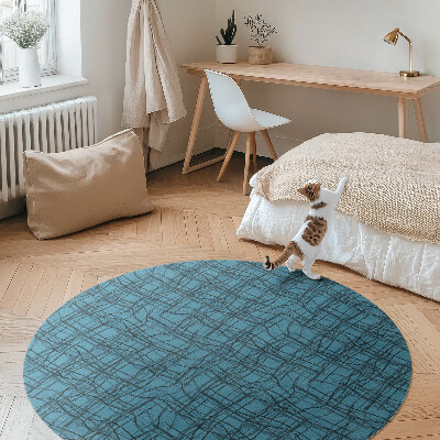 Kulatý vinylový koberec Vzor textilie nepravidelné nitky materiálu