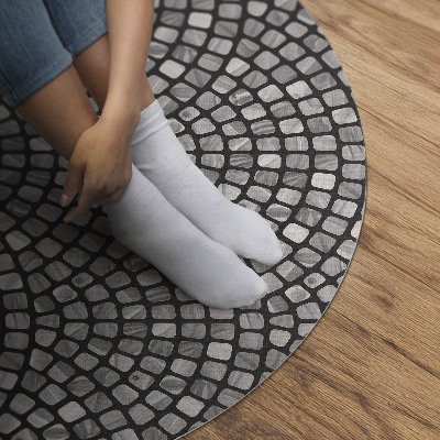 Kulatý vinylový koberec Kamenný design drobná mozaika