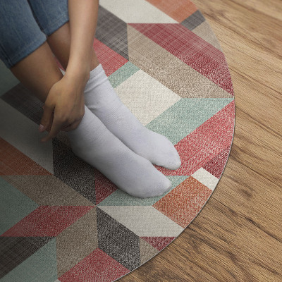 Kulatý vinylový koberec Opotřebovaný geometrický vzor